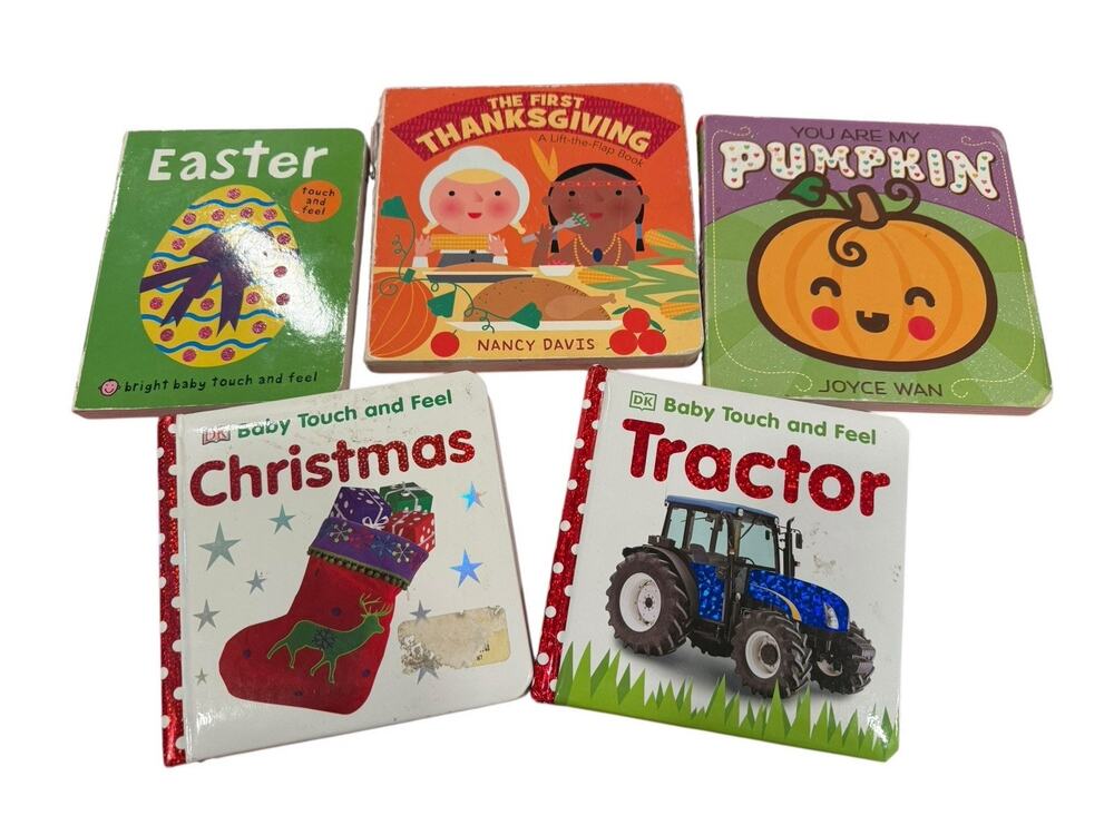 Lot of 5 Holiday Seasonal Baby Toddler Interactive Board Books
